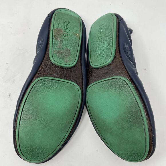 TIEKS By Gavrieli Matte Leather Women's Ballet Flats Shoes Navy Blue Size: 8 - Picture 8 of 9